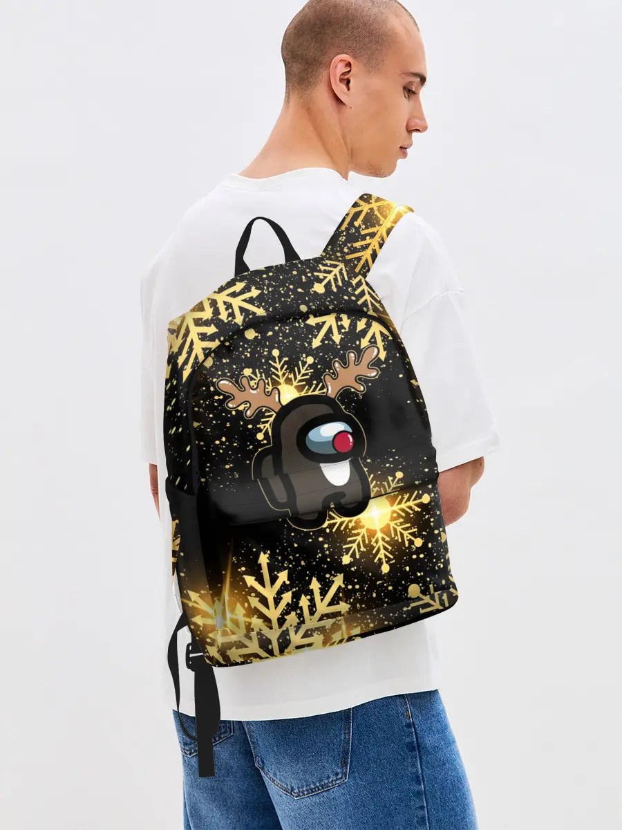 Рюкзак джинсовый / AMONG US НОВОГОДНИЙ