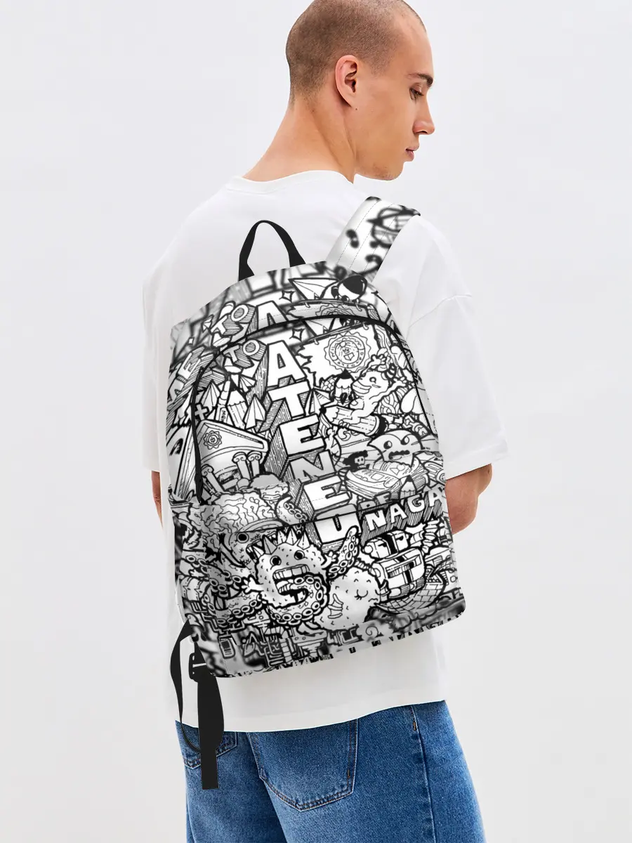 Рюкзак джинсовый / Doodle граффити