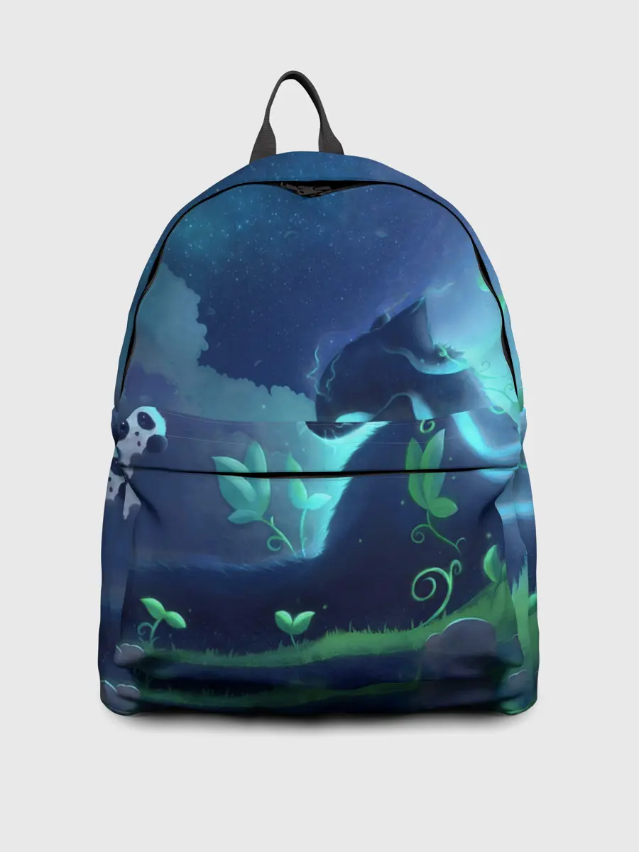 Рюкзак джинсовый / Панда и лиса