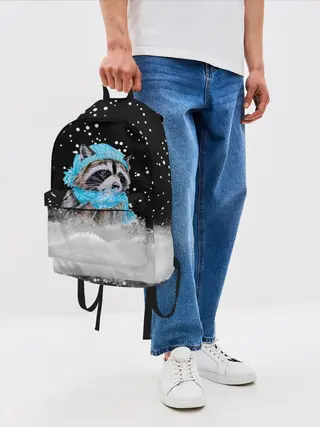 Рюкзак джинсовый / Енот