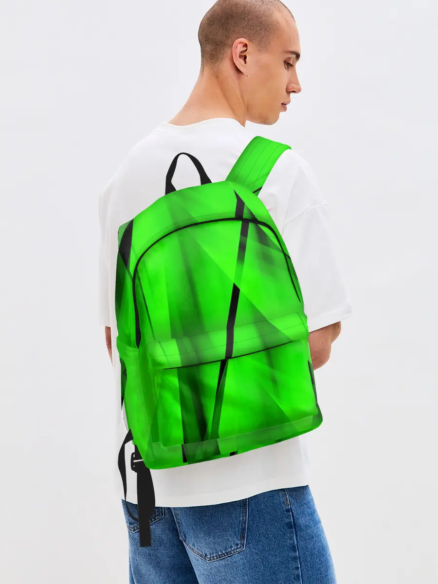 Рюкзак джинсовый / Зеленый неон