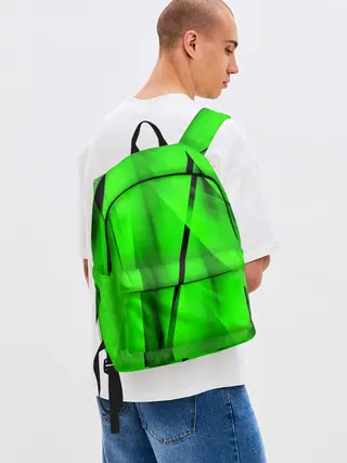 Рюкзак джинсовый / Зеленый неон