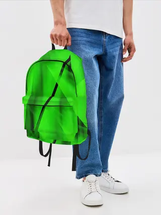 Рюкзак джинсовый / Зеленый неон