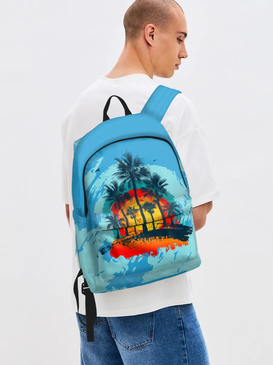 Рюкзак джинсовый / Море. Пальмы. Песок