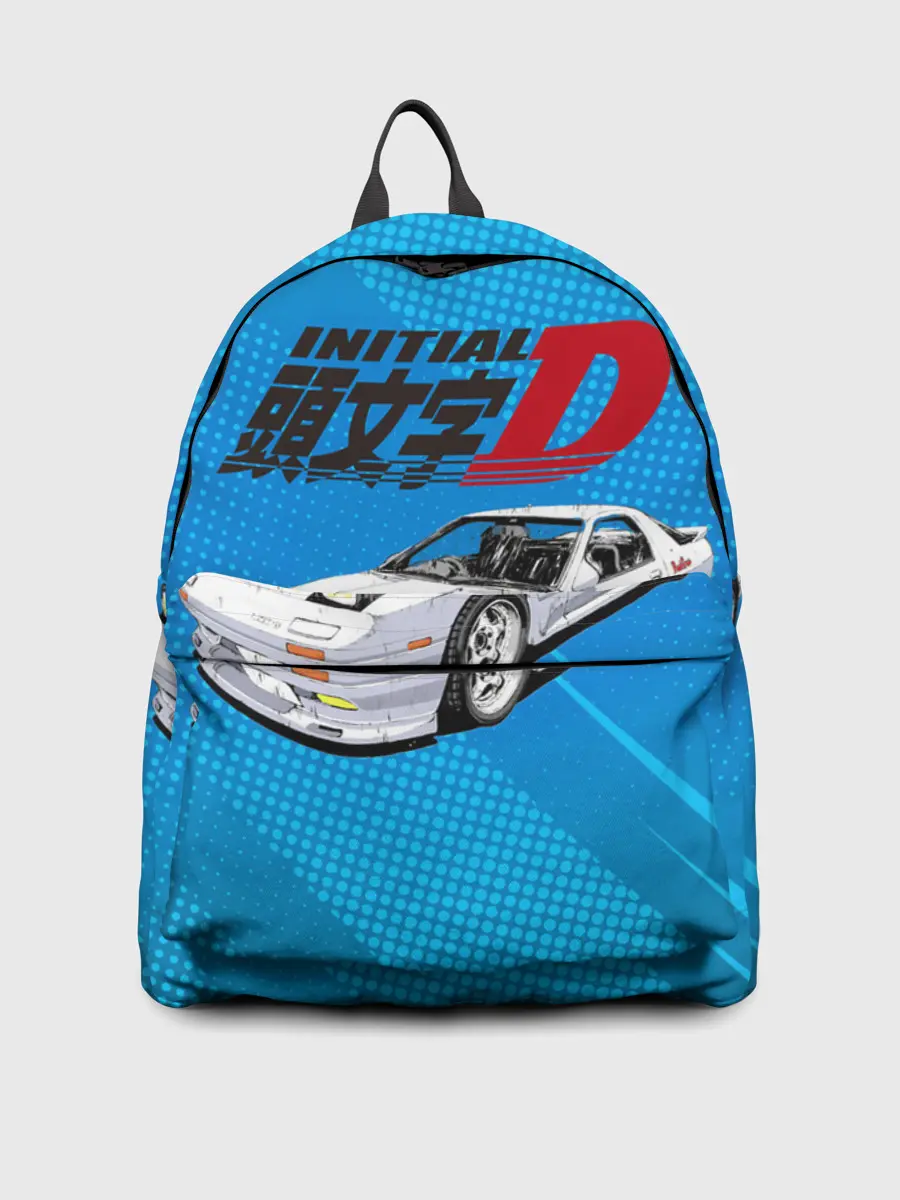 Рюкзак джинсовый / Initial D машина на голубом фоне