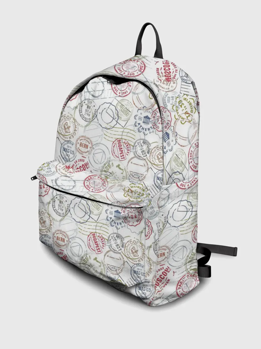 Рюкзак джинсовый / Штампы мира