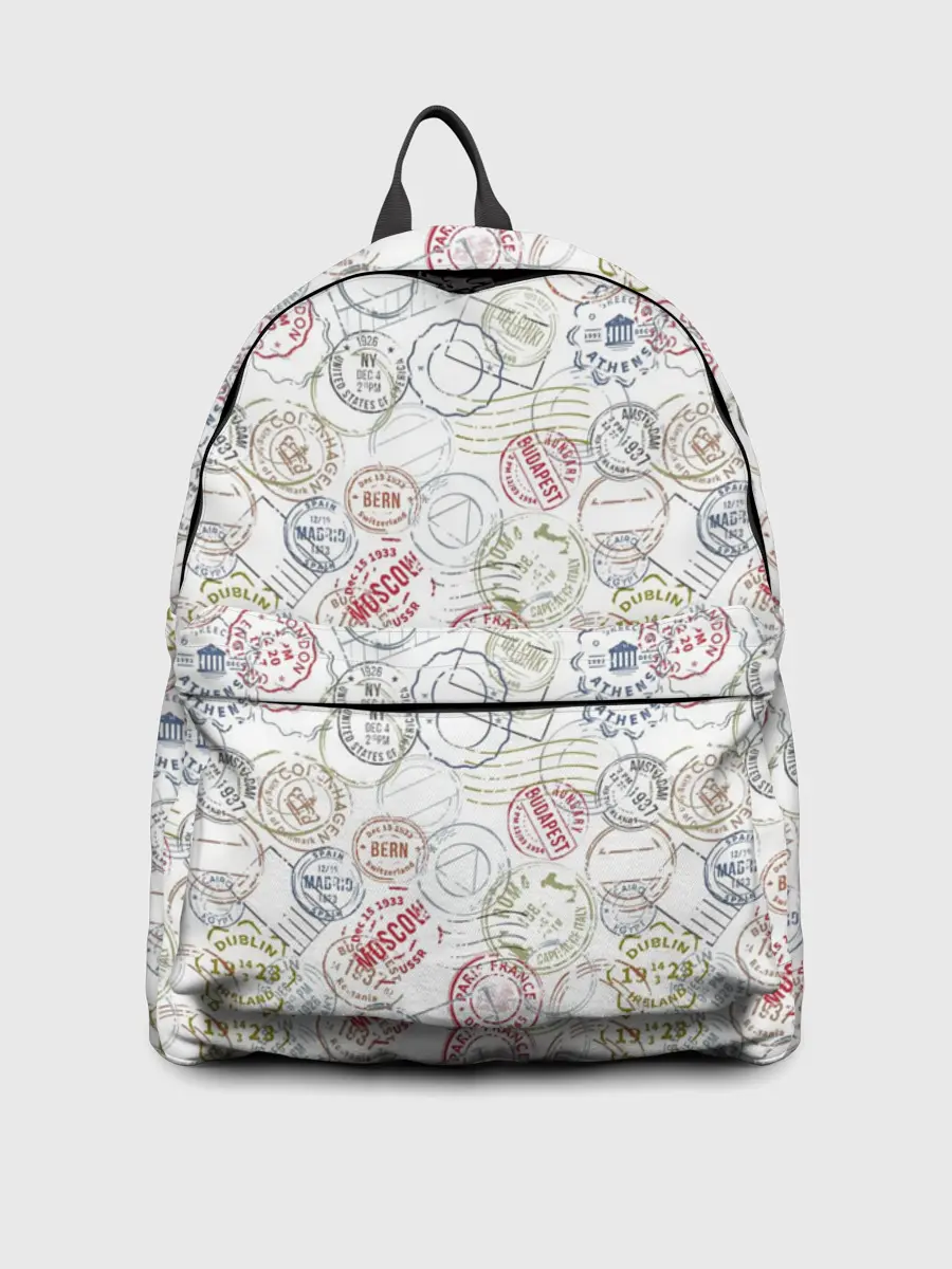 Рюкзак джинсовый / Штампы мира