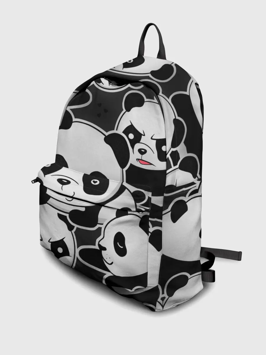 Рюкзак джинсовый / Смешные панды