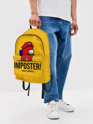 Рюкзак джинсовый / IMPOSTER! Mario X Among Us