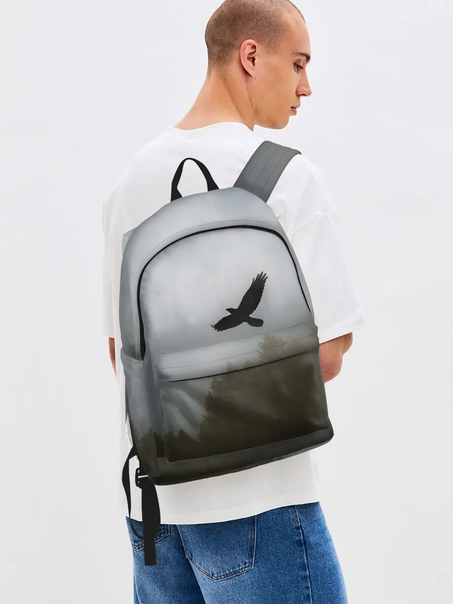 Рюкзак джинсовый / Орёл над лесом