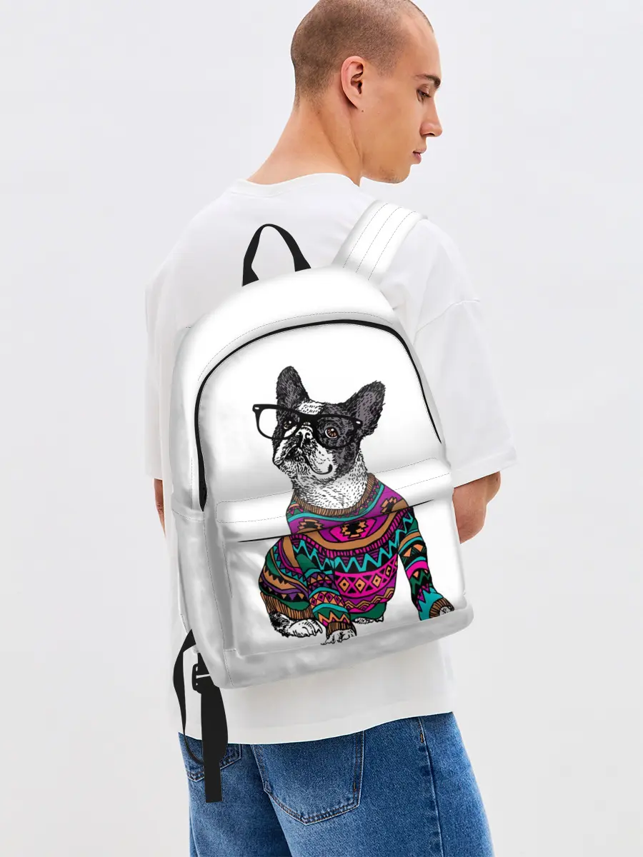 Рюкзак джинсовый / Мопс Хипстер