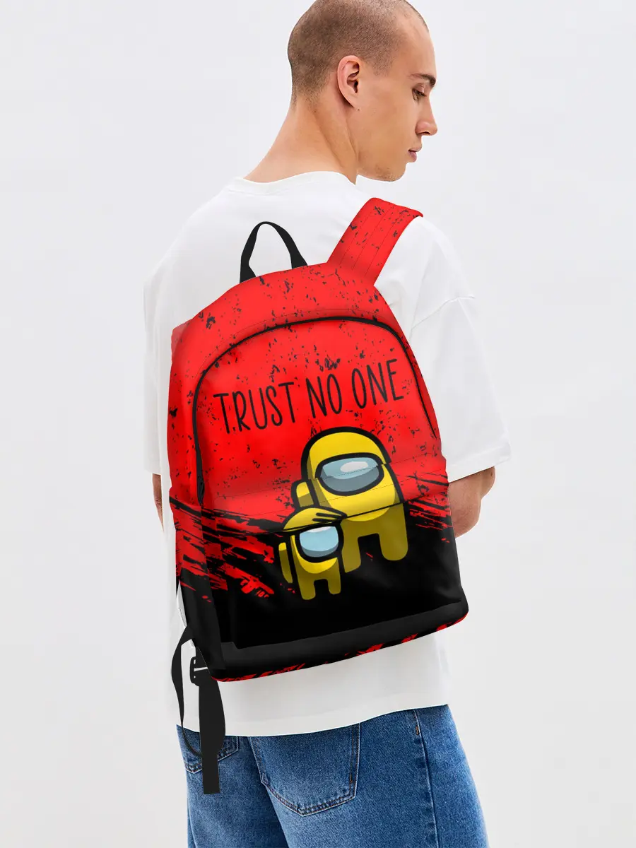 Рюкзак джинсовый / AMONG US - НЕ ВЕРЬ НИКОМУ