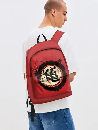 Рюкзак джинсовый / Иероглифы Китайский Дракон