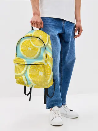 Рюкзак джинсовый / лимончики