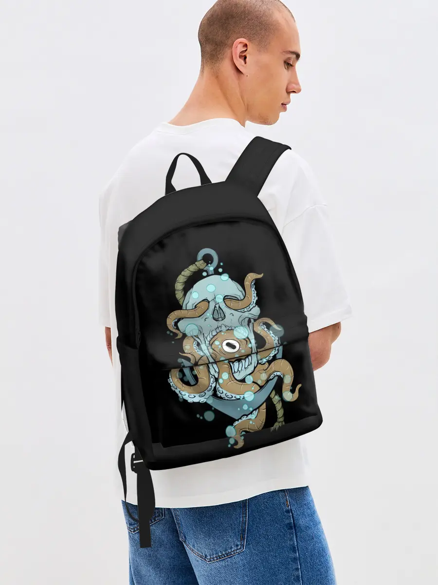 Рюкзак джинсовый / ЧЕРЕП И ЩУПАЛЬЦА