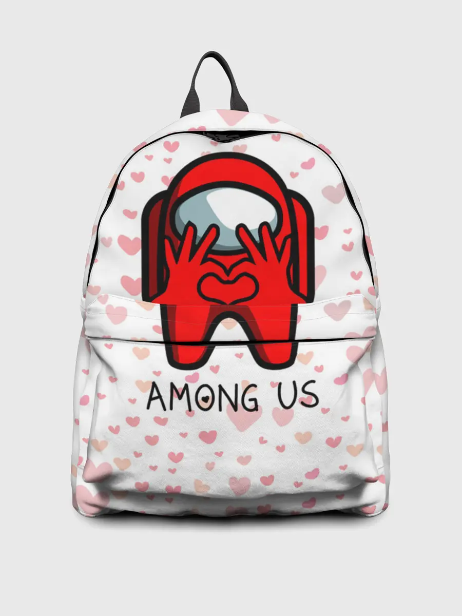 Рюкзак джинсовый / AMONG US - СЕРДЕЧКО