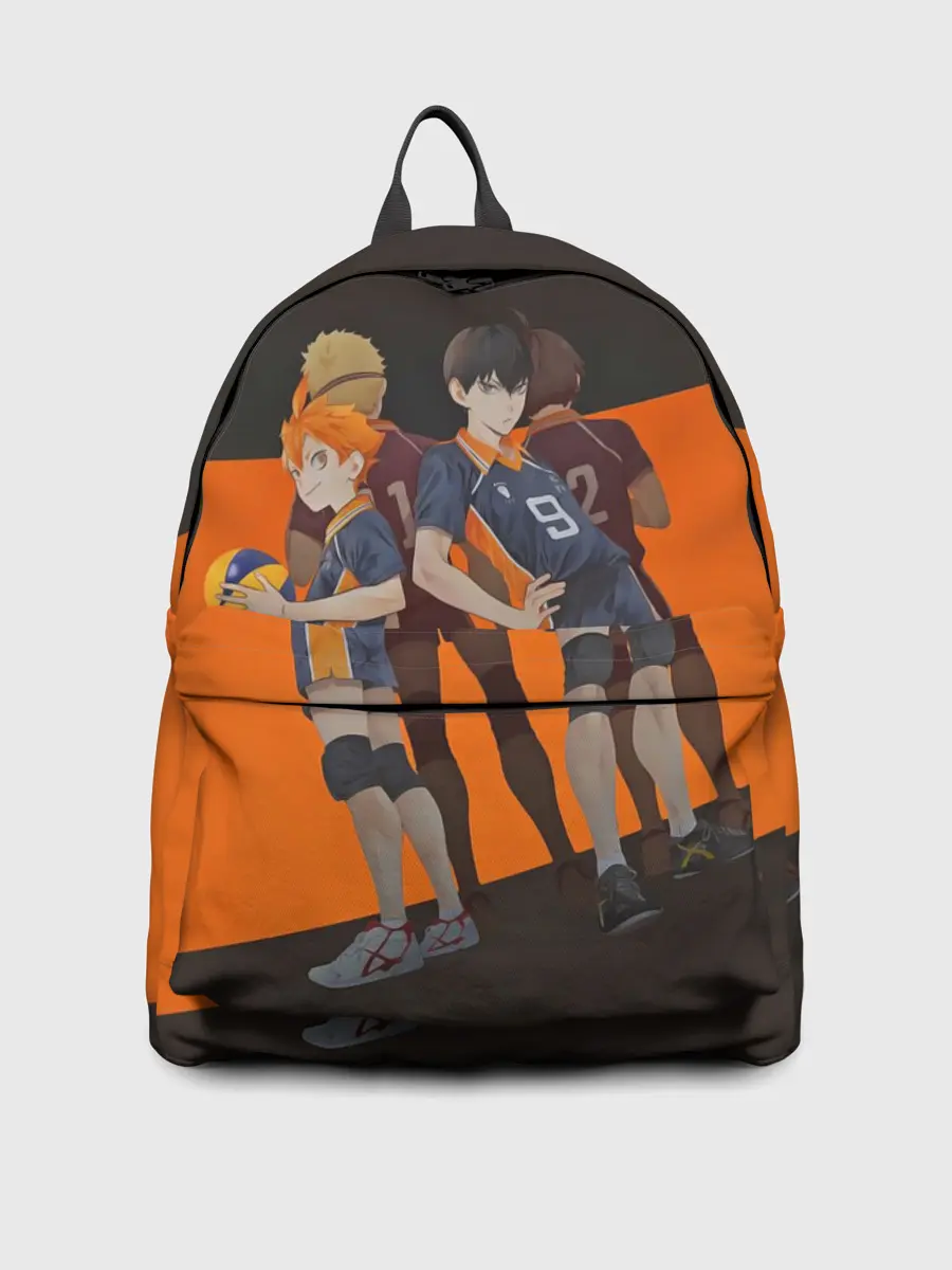 Рюкзак джинсовый / Karasuno оранжевая полоса