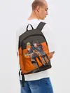 Рюкзак джинсовый / Karasuno оранжевая полоса