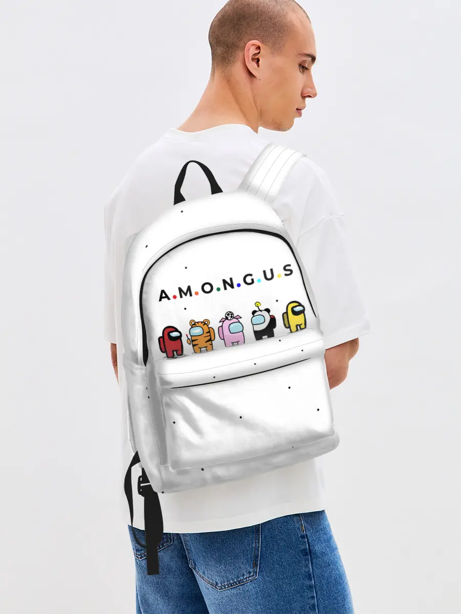 Рюкзак джинсовый / Among Us | Белый Космос