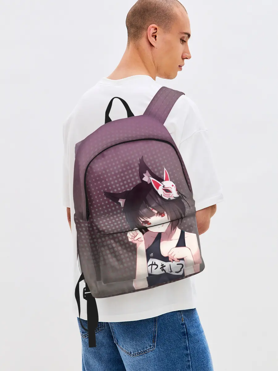 Рюкзак джинсовый / Azur Lane. Лазурный. Девушка