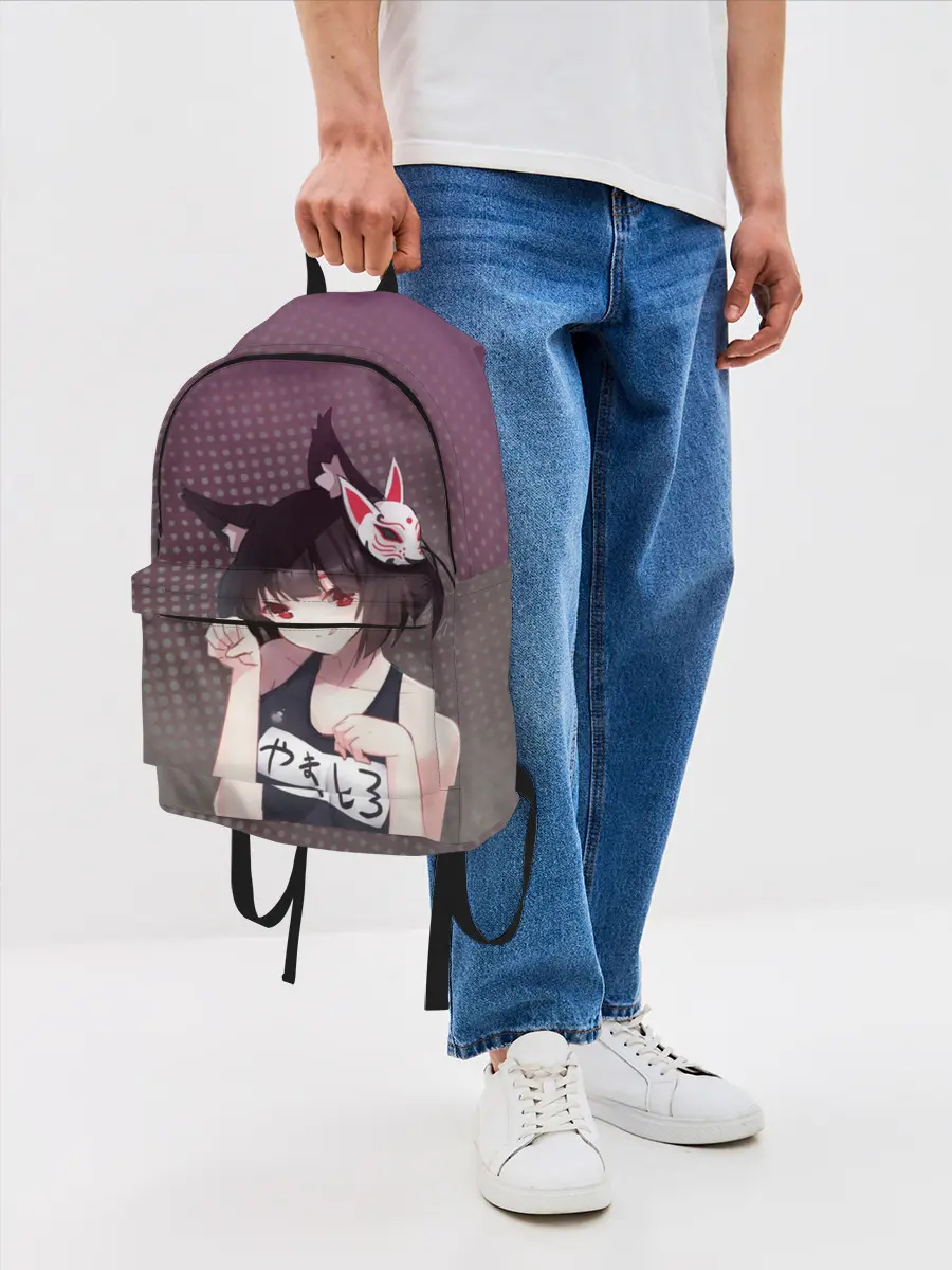 Рюкзак джинсовый / Azur Lane. Лазурный. Девушка