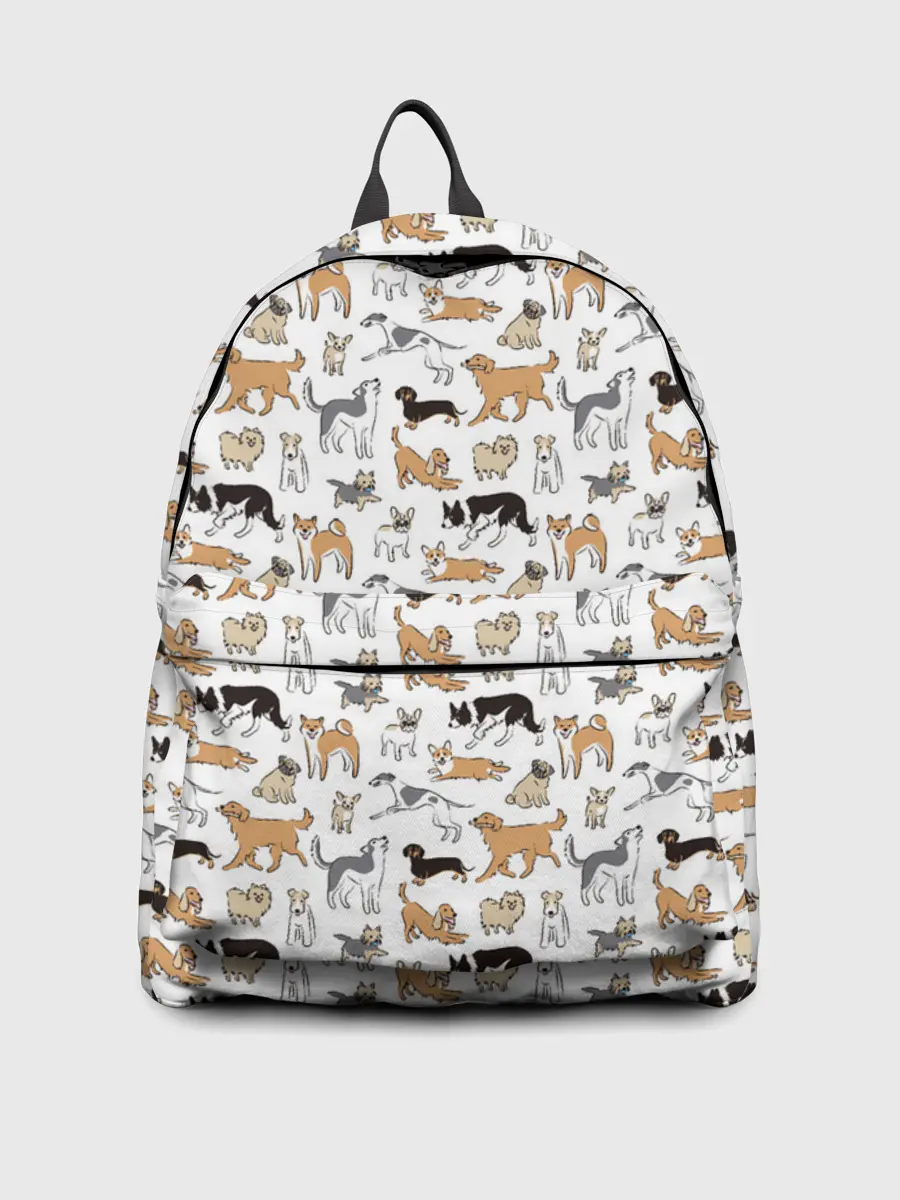 Рюкзак джинсовый / Узор собаки много