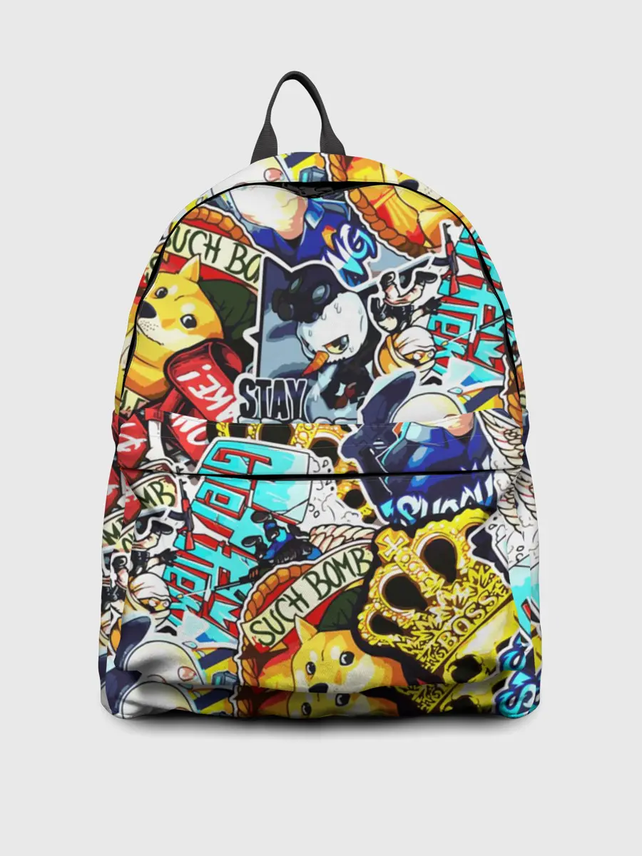 Рюкзак джинсовый / CS GO STICKERBOMBING