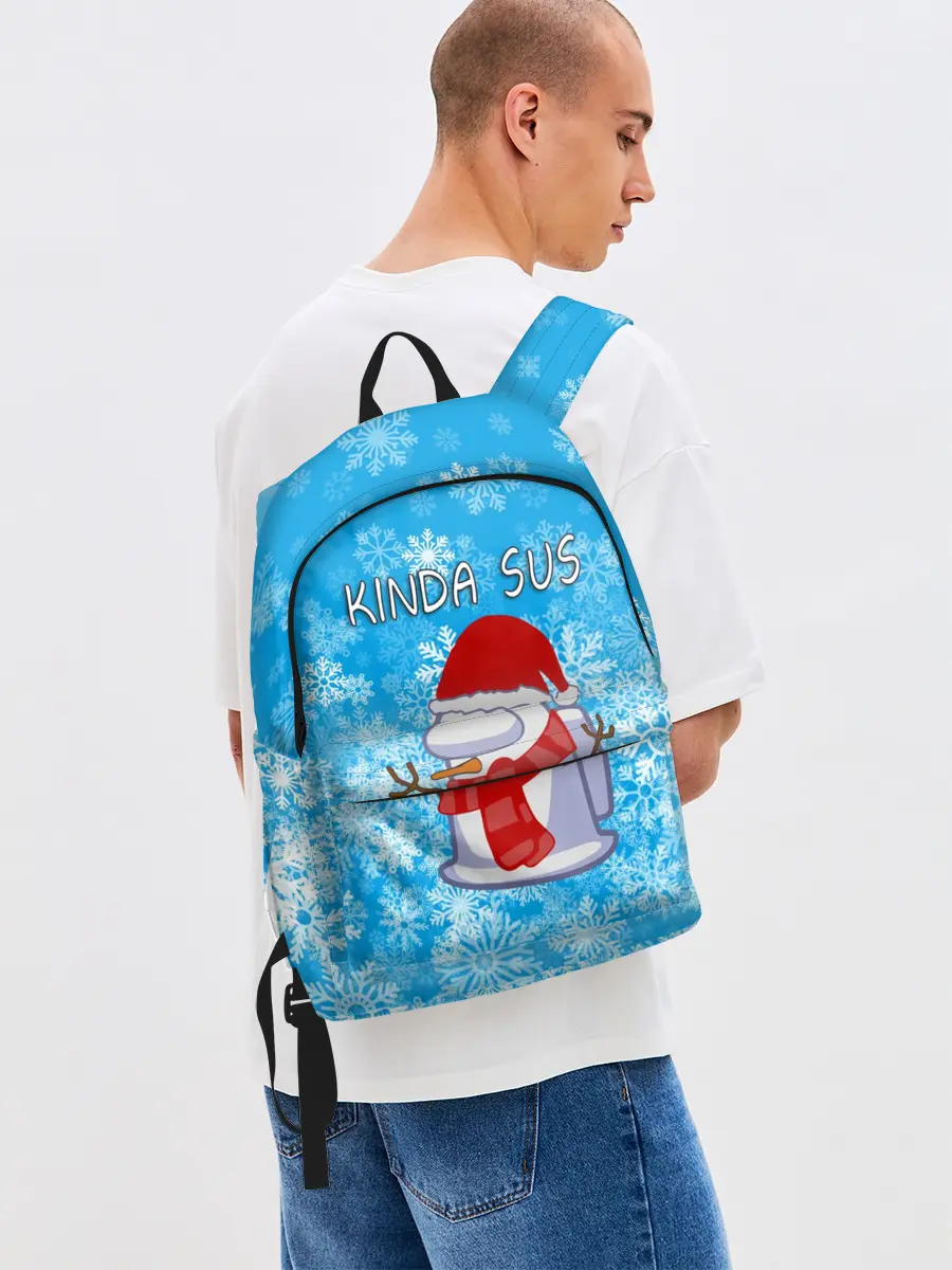 Рюкзак джинсовый / AMONG US СНЕГОВИК