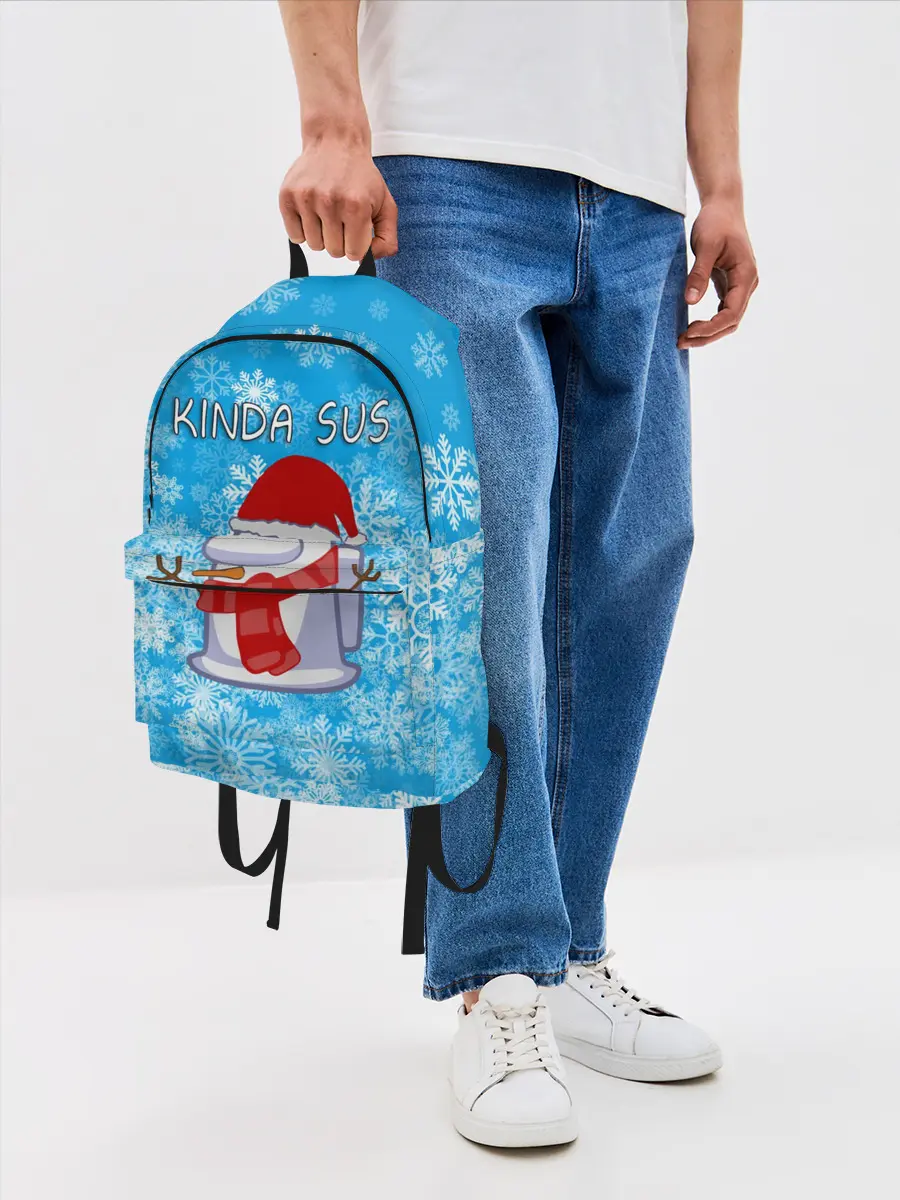 Рюкзак джинсовый / AMONG US СНЕГОВИК