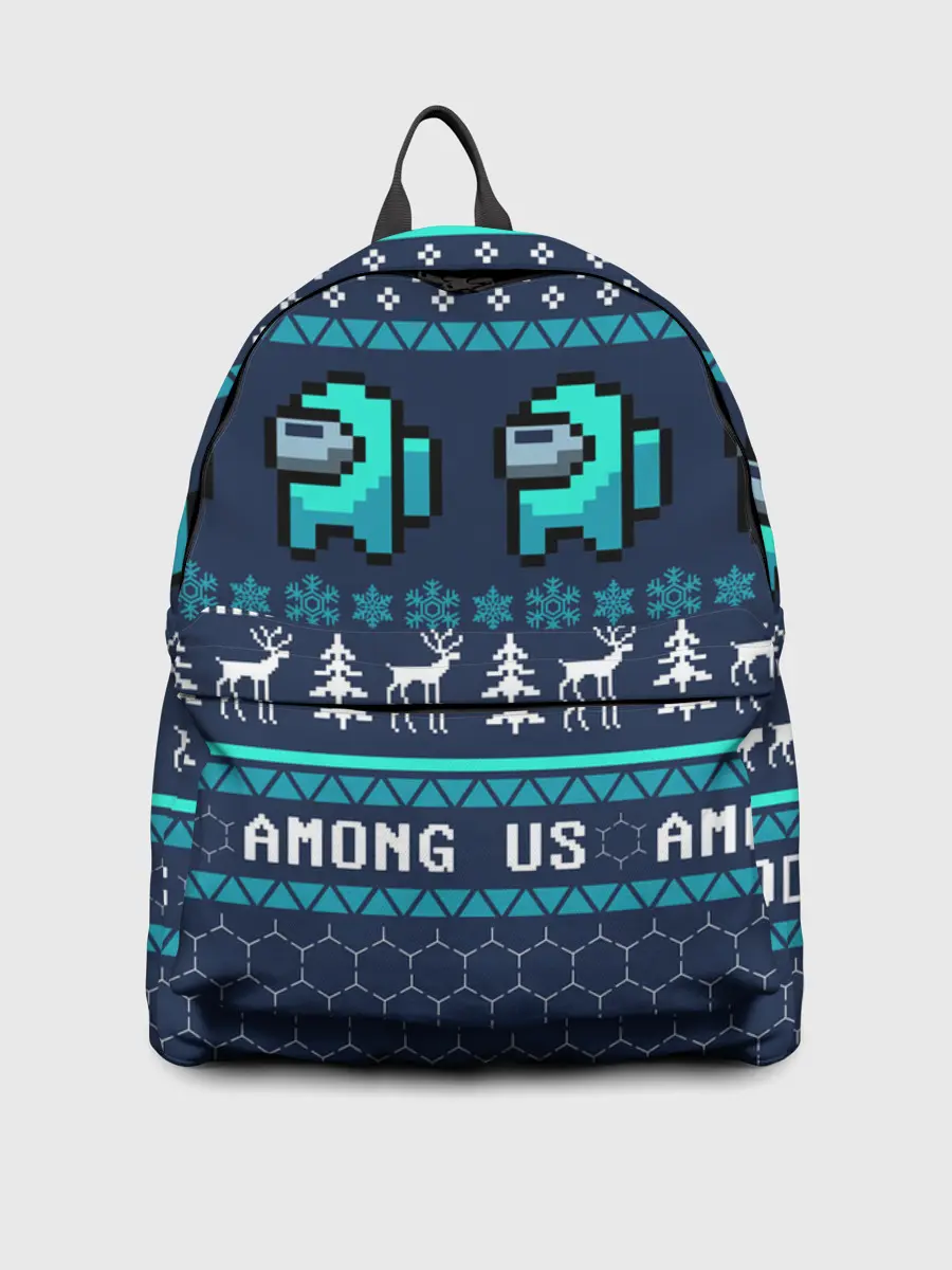 Рюкзак джинсовый / AMONG US НОВОГОДНИЙ.