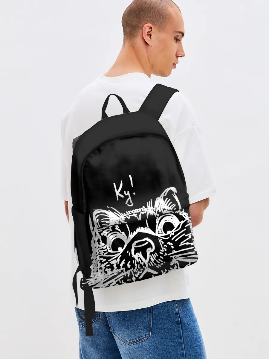 Рюкзак джинсовый / Говорящий котик