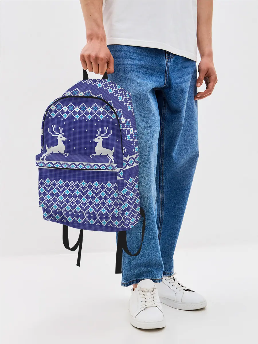 Рюкзак джинсовый / Олени