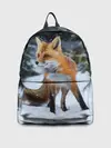 Рюкзак джинсовый / Лиса в зимнем лесу