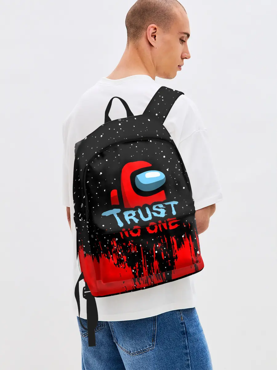 Рюкзак джинсовый / AMONG US - НЕ ВЕРЬ НИКОМУ