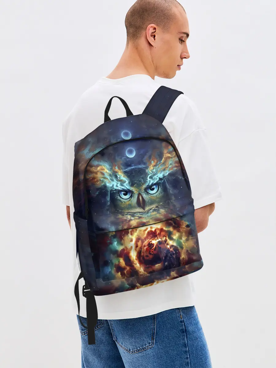Рюкзак джинсовый / Сова Космос