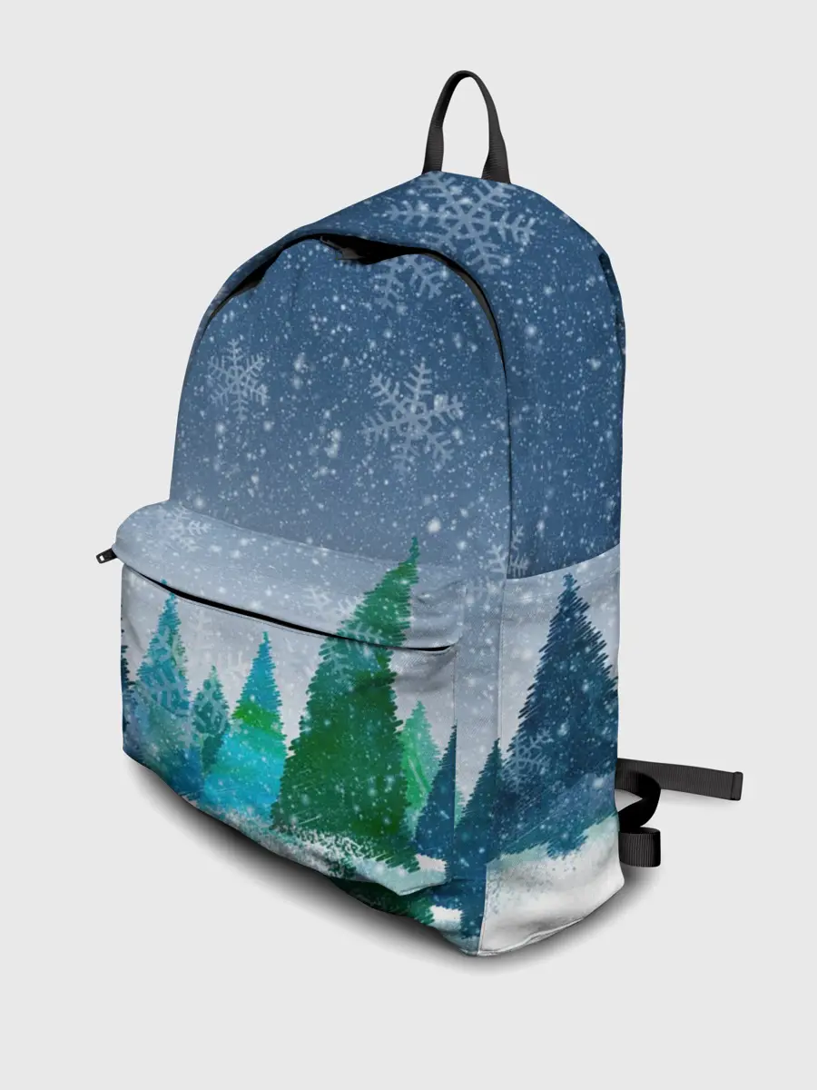 Рюкзак джинсовый / Снежинки в лесу