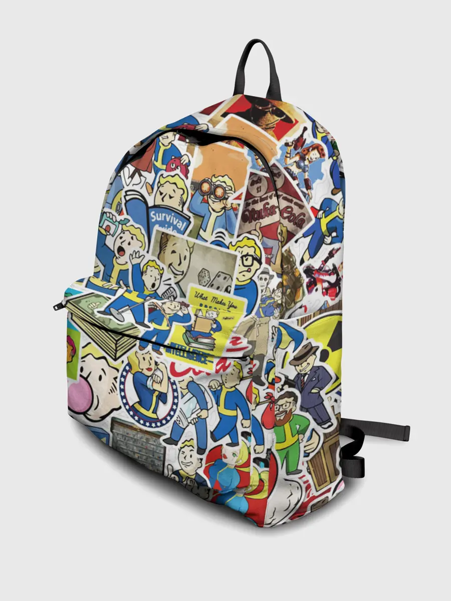 Рюкзак джинсовый / FALLOUT STICKER BOMBING