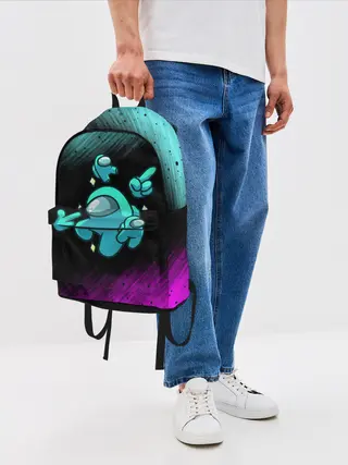 Рюкзак джинсовый / AMONG US - Crewmate With Mini