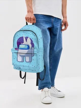 Рюкзак джинсовый / AMONG US - ЕДИНОРОГ