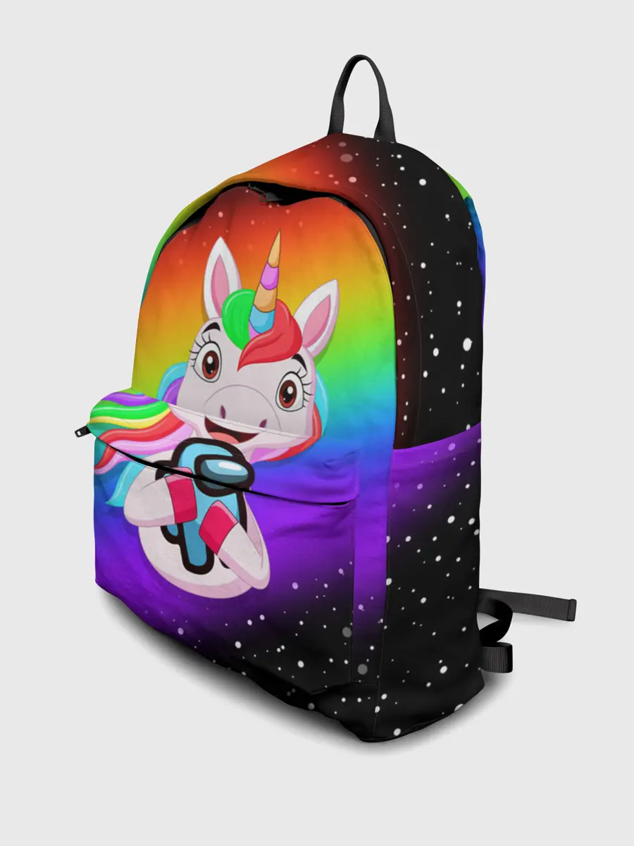 Рюкзак джинсовый / AMONG US - С ЕДИНОРОГОМ