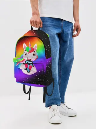 Рюкзак джинсовый / AMONG US - С ЕДИНОРОГОМ