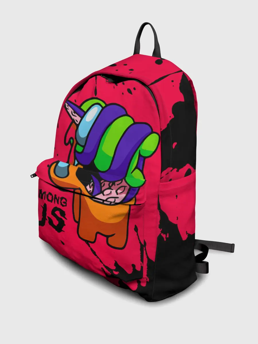 Рюкзак джинсовый / AMONG US - ORANGE & GREEN