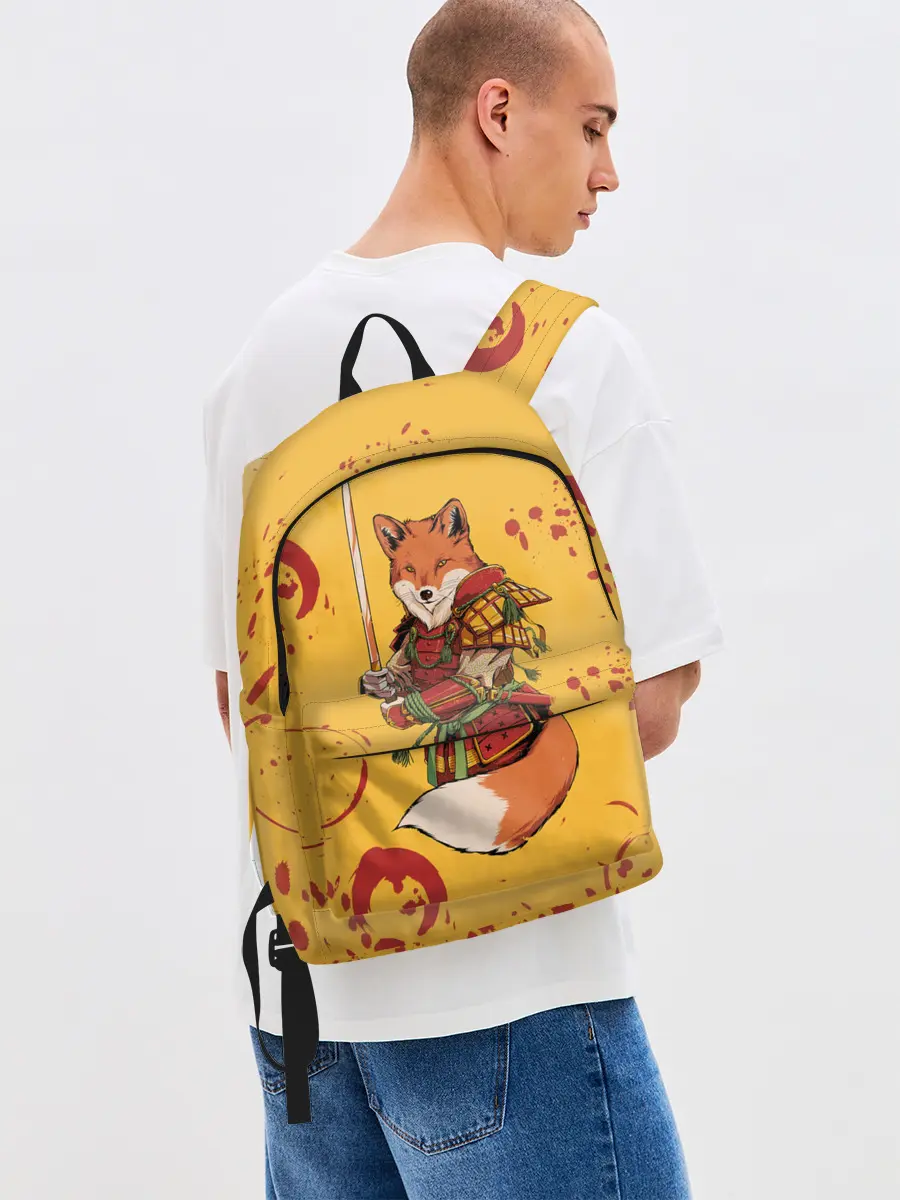 Рюкзак джинсовый / Лис Самурай