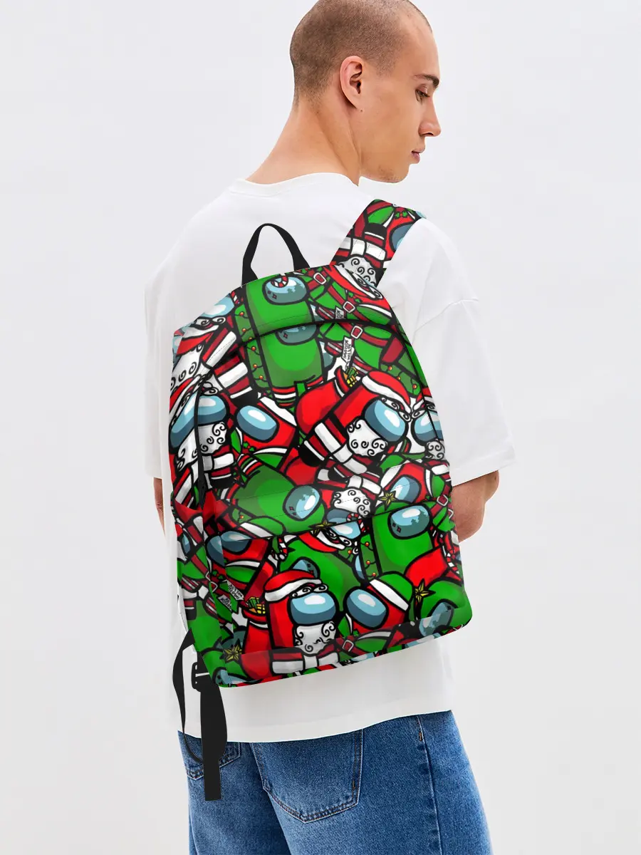 Рюкзак джинсовый / НОВОГОДНИЙ AMONG US