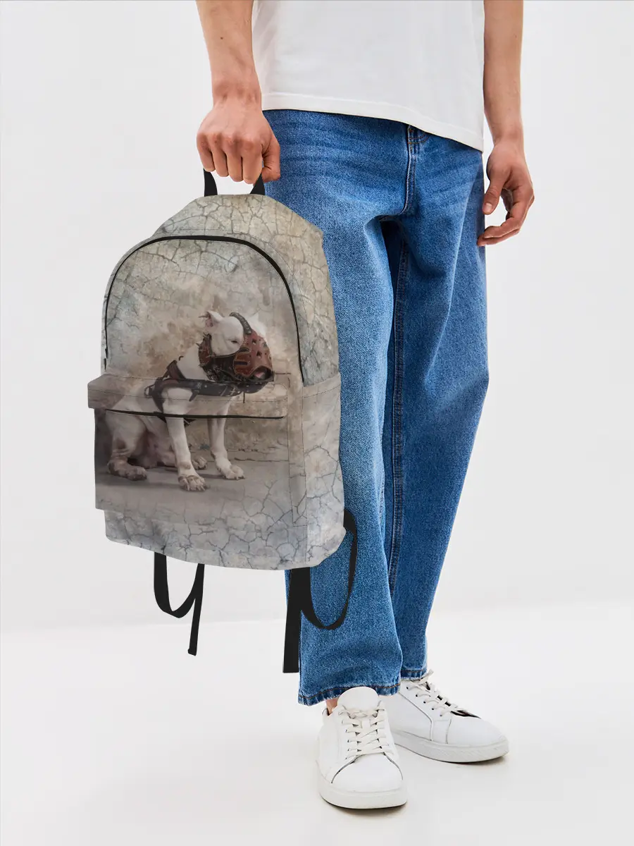 Рюкзак джинсовый / Бойцовый бультерьер