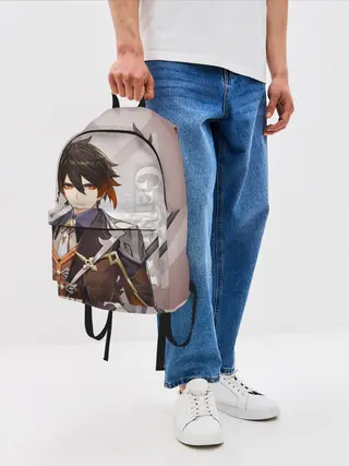 Рюкзак джинсовый / GENSHIN IMPACT, ЧЖУН ЛИ