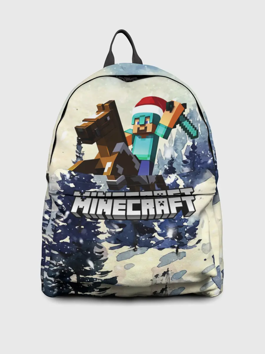 Рюкзак джинсовый / Зимний Майнкрафт
