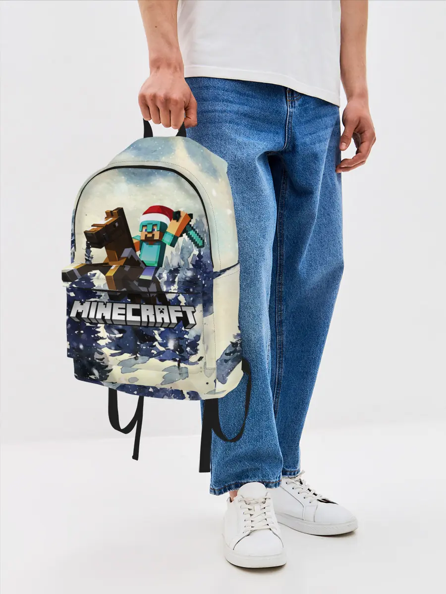 Рюкзак джинсовый / Зимний Майнкрафт