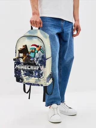 Рюкзак джинсовый / Зимний Майнкрафт