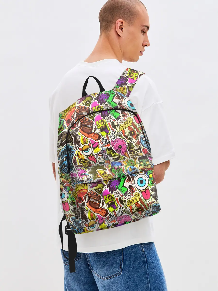 Рюкзак джинсовый / Граффити монстров
